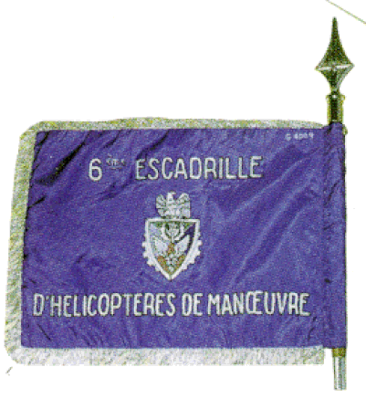 Fanion de la 6e Escadrille d'Hélicoptères de Manœuvre  type (1) du 4e RHCM Alat.fr