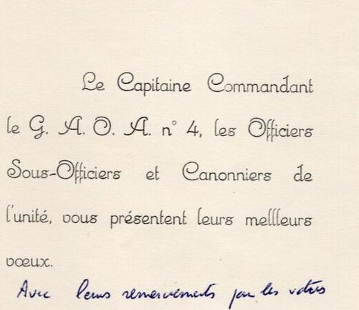 GAOA n° 4 : Carte de vœux verso 1957 Alat.fr