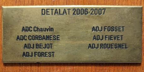 Noms sur plaquette commémorative de la campagne Jeanne d'Arc 2006-2007 du 1er RHC Alat.fr