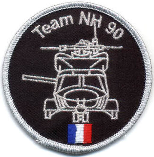 Patch Team NH 90 écriture argentée Alat.fr