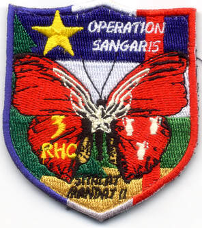 Patch en tissu du 3e RHC, opération Sangaris SITALAT n° 2, Type 2, grand papillon rouge Alat.fr