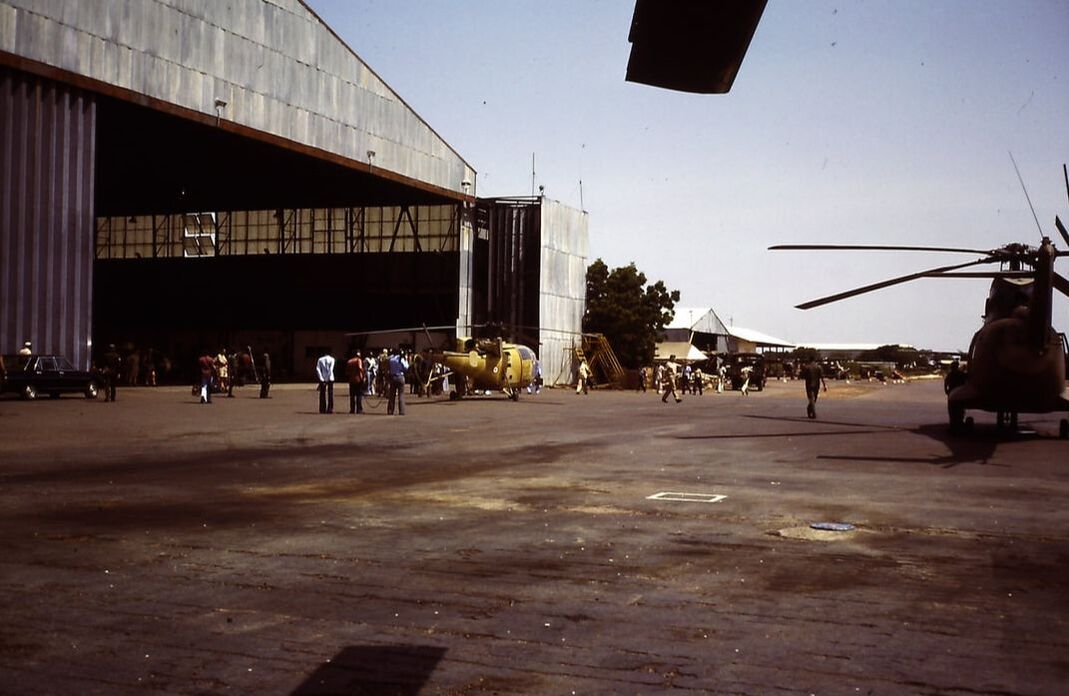 Photo du hangar ALAT à N’Djamena lors de Tacaud. Alat.fr