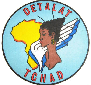 Autocollant du DETALAT TCHAD, tête de Mara, demi-étoile ailée et carte du Tchad Alat.fr