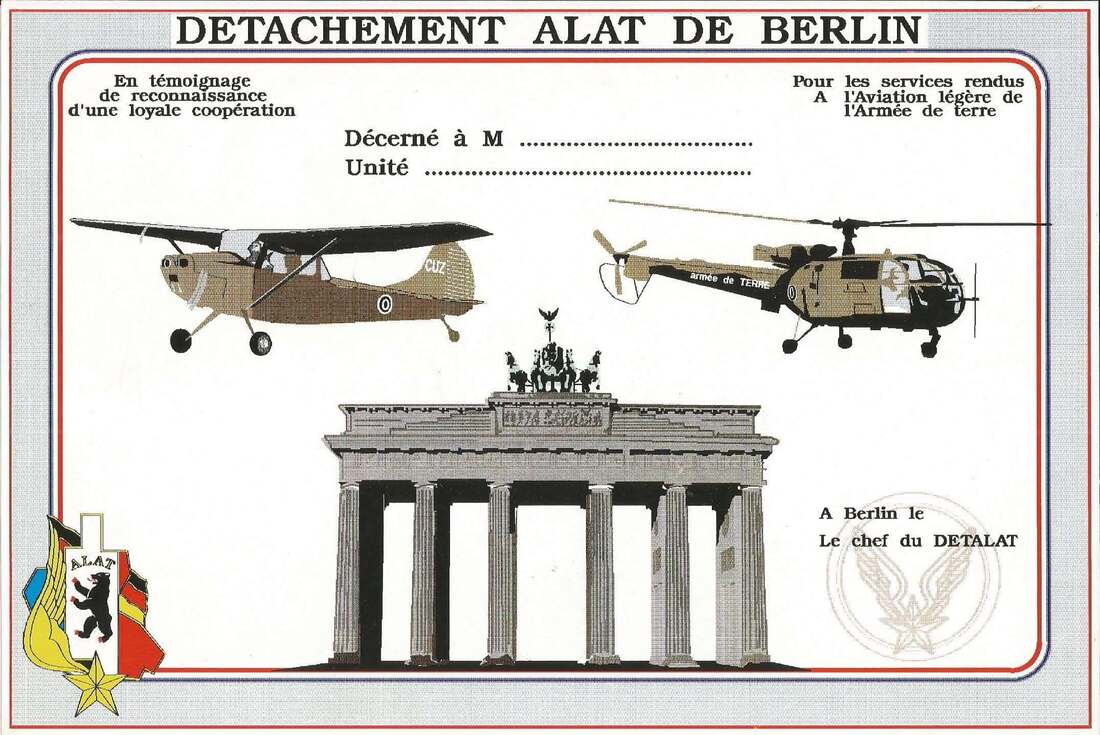 témoignage de reconnaissance du DETALAT de Berlin, modèle n° 2 Alat.fr